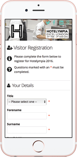 mobile registration pages
